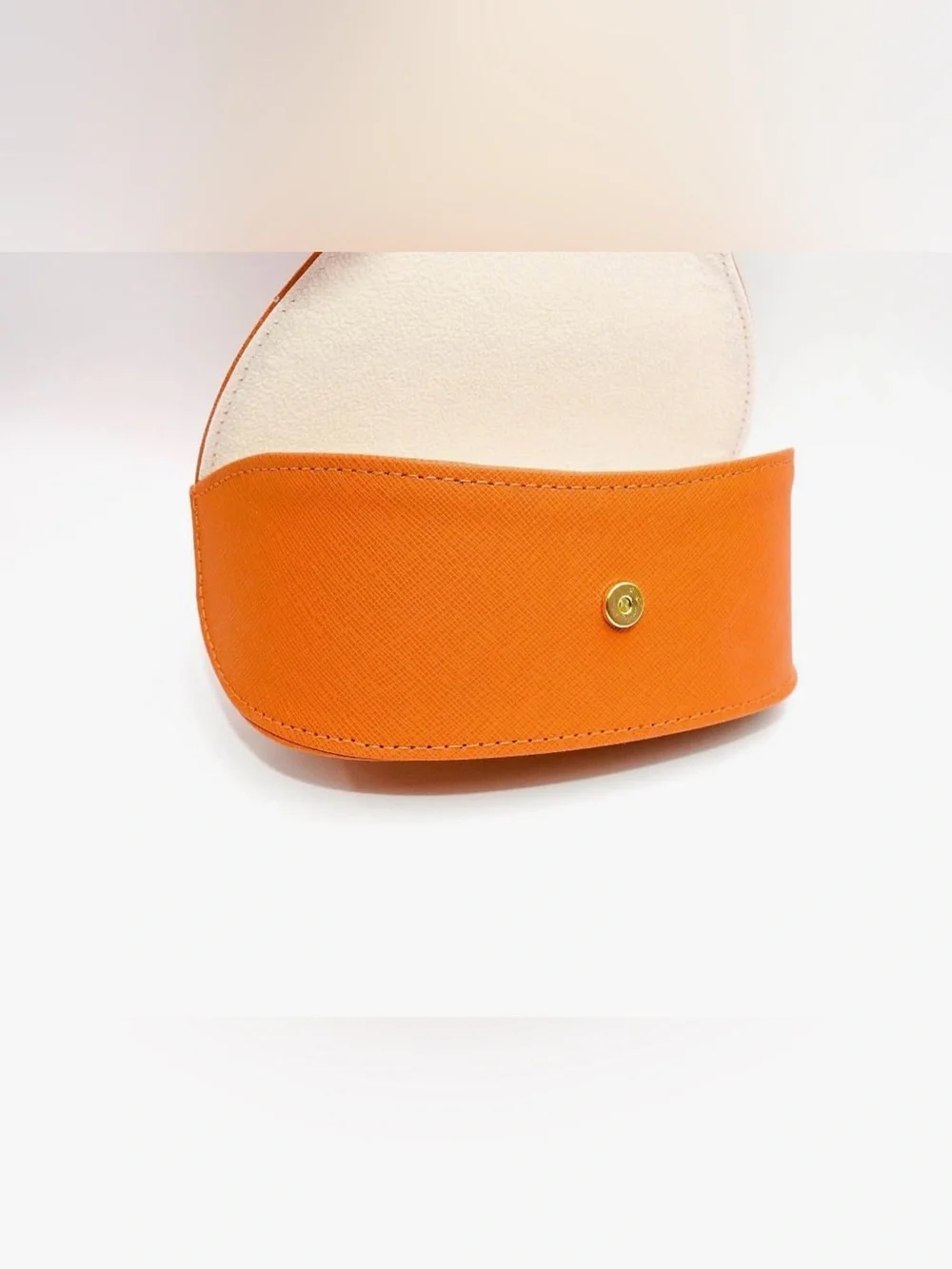 Tory Burch Orange Leather Logo Eyeglass Case